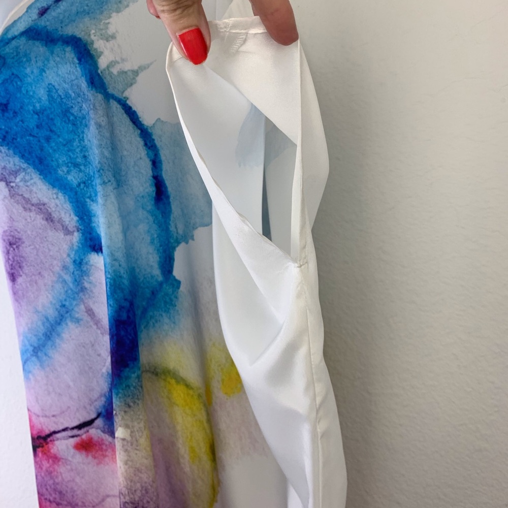 America & Beyond Rainbow Butterfly One Shoulder Dress Sz S - Picture 6 of 14